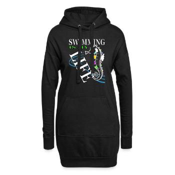 Nageurs - Sweat-shirt à capuche long Femme - noir - Devant