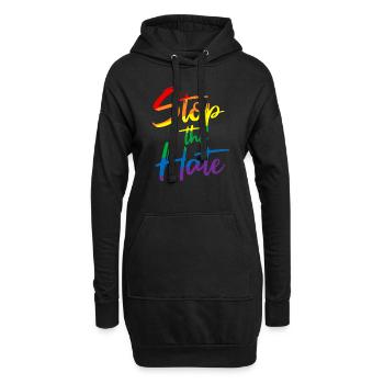 Stop The Hate Antirassismus LGBT LGBTQ Toleranz - Hoodie-Kleid - Schwarz - Vorne