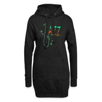 Jazz Musique Trompette Jouer Musiciens Idée Cadeau - Sweat-shirt à capuche long Femme - noir - Devant
