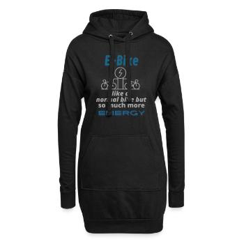 E-Bike e-bike fahrrad ebike fahren elektrofahrrad - Hoodie-Kleid - Schwarz - Vorne