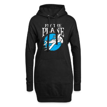 Fly The Plane - Hoodie-Kleid - Schwarz - Vorne