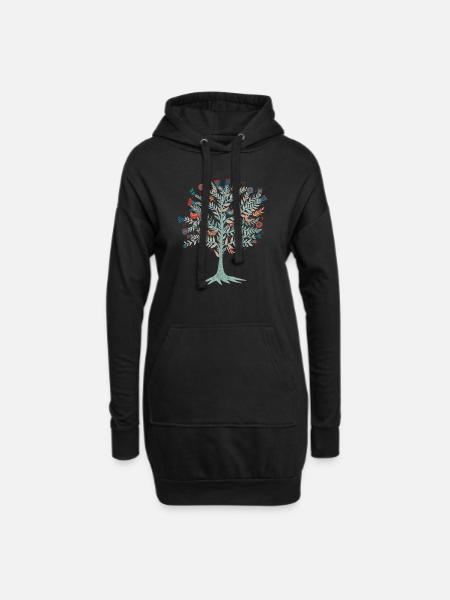 Tree. Tree of Life. Yggdrasil - Hoodie Dress - black