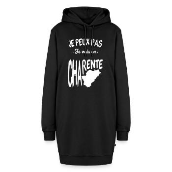 Je peux pas je vais en Charente - Sweat-shirt à capuche long Femme - noir - Devant