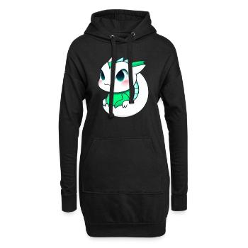 Cartoon Drache Feuer Fantasie Comic Drachen 4 - Hoodie-Kleid - Schwarz - Vorne