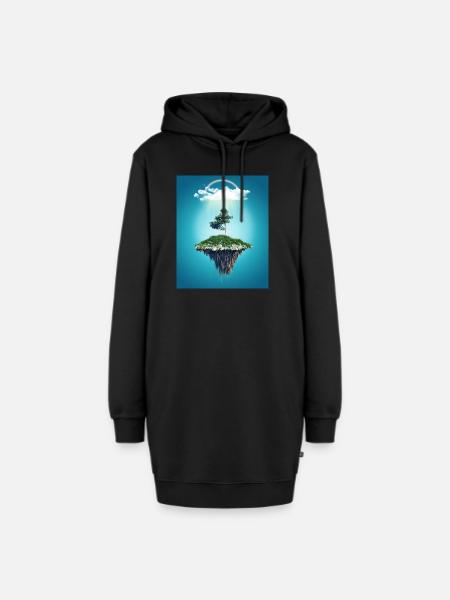 Paradies - Hoodie-Kleid - Schwarz