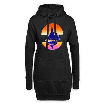 Segelboot Segeln Segelsport Segelschiff Segler - Hoodie-Kleid - Schwarz - Vorne