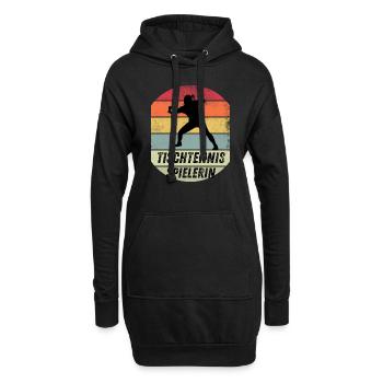 Tischtennisspielerin - Hoodie-Kleid - Schwarz - Vorne