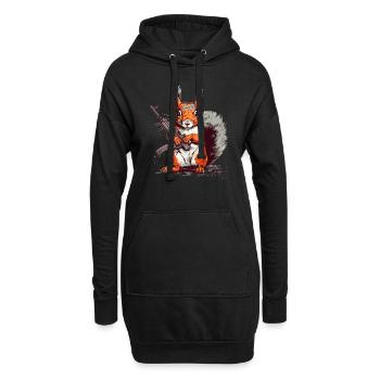 Eichhörnchensind sehr gefährliche Waldbewohner - Hoodie-Kleid - Schwarz - Vorne