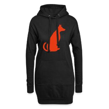 Hund - Hoodie-Kleid - Schwarz - Vorne