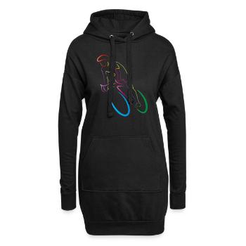 rennradfahrer - Hoodie-Kleid - Schwarz - Vorne