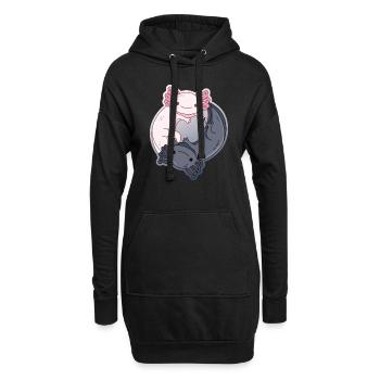 Conception Yin-Yang pour les amateurs d’axolotl - Sweat-shirt à capuche long Femme - noir - Devant