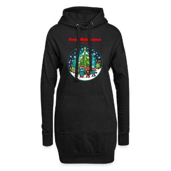 Frohe Weihnachten ihr Säcke - Hoodie-Kleid - Schwarz - Vorne