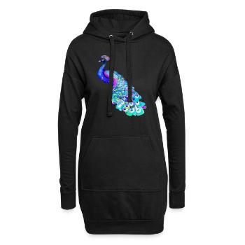 pfauenvogel bunt schöne fantasie bunt - Hoodie-Kleid - Schwarz - Vorne