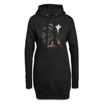 Baldrian (Valeriana officinalis) - Hoodie-Kleid - Schwarz - Vorne