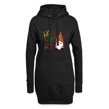 Ho ho ho gnome Christmas - Hoodie Dress - black - Front
