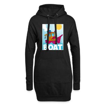 Cartoon-Bild eines lustigen Schleppers - Hoodie-Kleid - Schwarz - Vorne