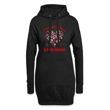 C'est tous les jours la Saint-Valentin - Sweat-shirt à capuche long Femme - noir - Devant