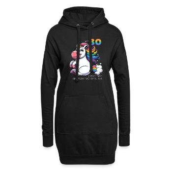 30. Geburtstag Lustiges Einhorn Motiv - Hoodie-Kleid - Schwarz - Vorne