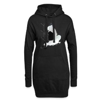 Angleterre | Vrai football | Carte FR - Sweat-shirt à capuche long Femme - noir - Devant