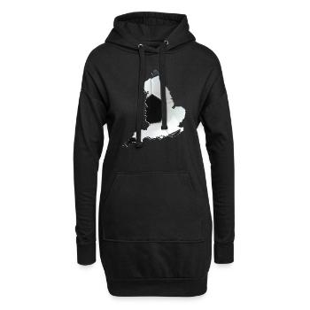 Angleterre | Vrai football | Carte - Sweat-shirt à capuche long Femme - noir - Devant