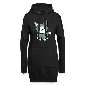 Katze Haustier Süß Niedlich Kätzchen Freundlich - Hoodie-Kleid - Schwarz - Vorne