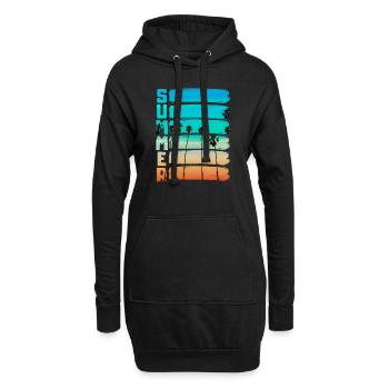 Sommer - Hoodie-Kleid - Schwarz - Vorne