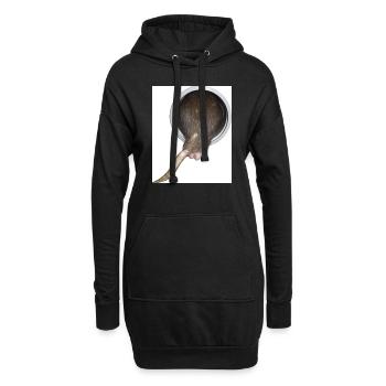 Ratte im Rohr hinter - Hoodie-Kleid - Schwarz - Vorne