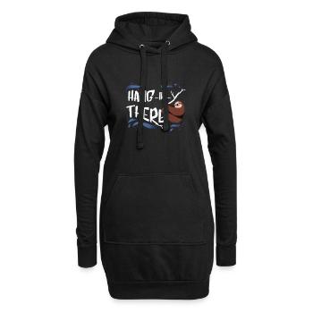 Hang in There Faultier - Hoodie-Kleid - Schwarz - Vorne