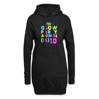 Glow Party Animal10 - Sweat-shirt à capuche long Femme - noir - Devant