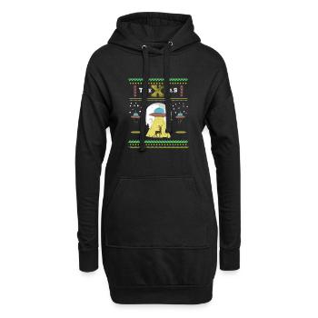Ugly Christmas / ALIEN / Geschenke - Hoodie-Kleid - Schwarz - Vorne
