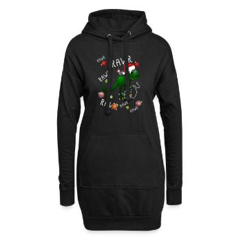 Dinosaur Noël Rawr - Sweat-shirt à capuche long Femme - noir - Devant