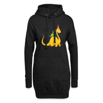 Dinosaur Birthday Party T-shirt Cadeau - Sweat-shirt à capuche long Femme - noir - Devant