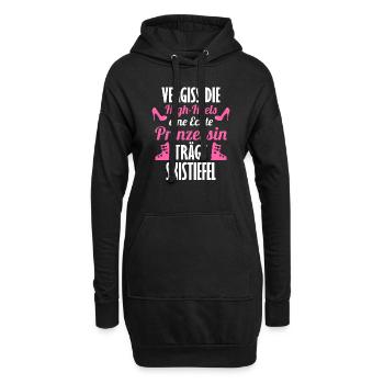Eine echte Prinzessin trägt Skistiefel - Hoodie-Kleid - Schwarz - Vorne