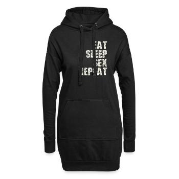 Eat Sleep Sex Repeat - Sweat-shirt à capuche long Femme - noir - Devant