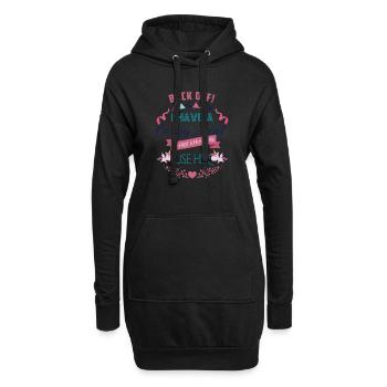 Ich habe eine verrückte Tante Ich bin nicht Angst, sie zu verwenden - Hoodie-Kleid - Schwarz - Vorne