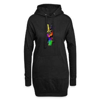 Signe de la paix mondiale - Sweat-shirt à capuche long Femme - noir - Devant