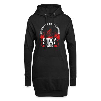 Bleib Wild Berge Wandern Klettern Geschenk Berg - Hoodie-Kleid - Schwarz - Vorne