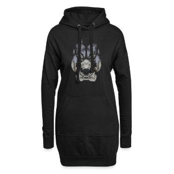 Wolf Wölfe Raubtier Schäferhund Tiere Geschenk - Hoodie-Kleid - Schwarz - Vorne