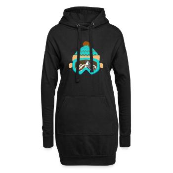 Cadeau Lunettes de surf des neiges de montagne cap skieurs - Sweat-shirt à capuche long Femme - noir - Devant