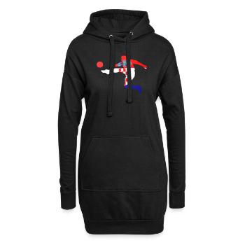 Fußball Bundesliga Sport Kroatien Flagge Spieler - Hoodie-Kleid - Schwarz - Vorne