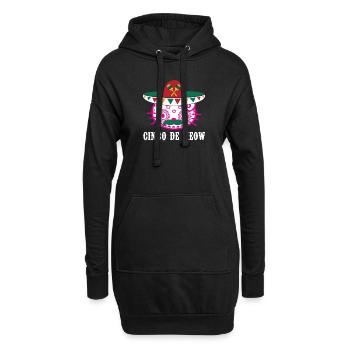 Kitty Sugar Skull Sombrero Schnurrbart Cinco De Miau - Hoodie-Kleid - Schwarz - Vorne