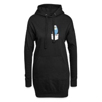 Wellensittich Brusttasche Geschenk Cartoon Kawaii - Hoodie-Kleid - Schwarz - Vorne