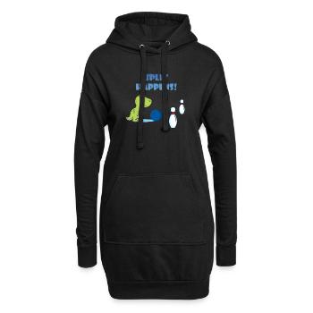 Split arrive Dino Trex T-Rex Bowling T-shirt - Sweat-shirt à capuche long Femme - noir - Devant