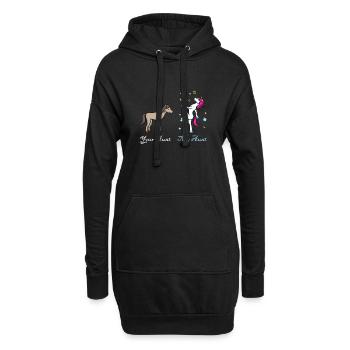 Licorne cheval votre tante mon cadeau de tante - Sweat-shirt à capuche long Femme - noir - Devant