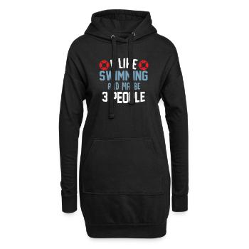 I Like Swimming and maybe 3 people T-Shirt - Hoodie-Kleid - Schwarz - Vorne