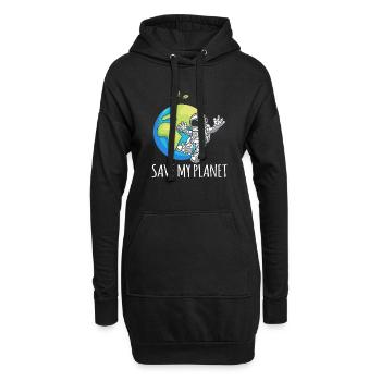 Astronaute Space Day Earth Environnement de cadeau - Sweat-shirt à capuche long Femme - noir - Devant