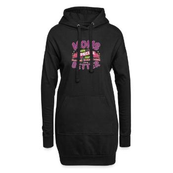 Maman mère fête des mères disant cadeau - Sweat-shirt à capuche long Femme - noir - Devant