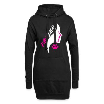 Dame patte - Sweat-shirt à capuche long Femme - noir - Devant