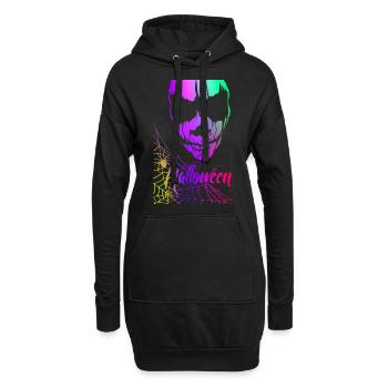 Gruseliges Halloween - Regenbogen - Hoodie-Kleid - Schwarz - Vorne