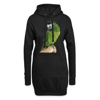 Le noble ara - Sweat-shirt à capuche long Femme - noir - Devant